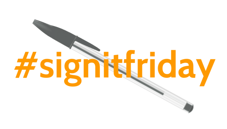 signit friday image with ballpoint pen
