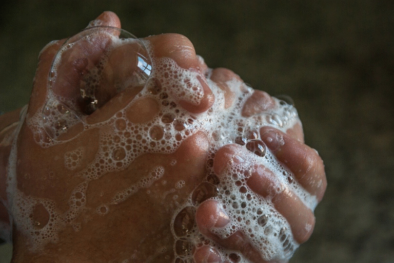 photo of soapy hands