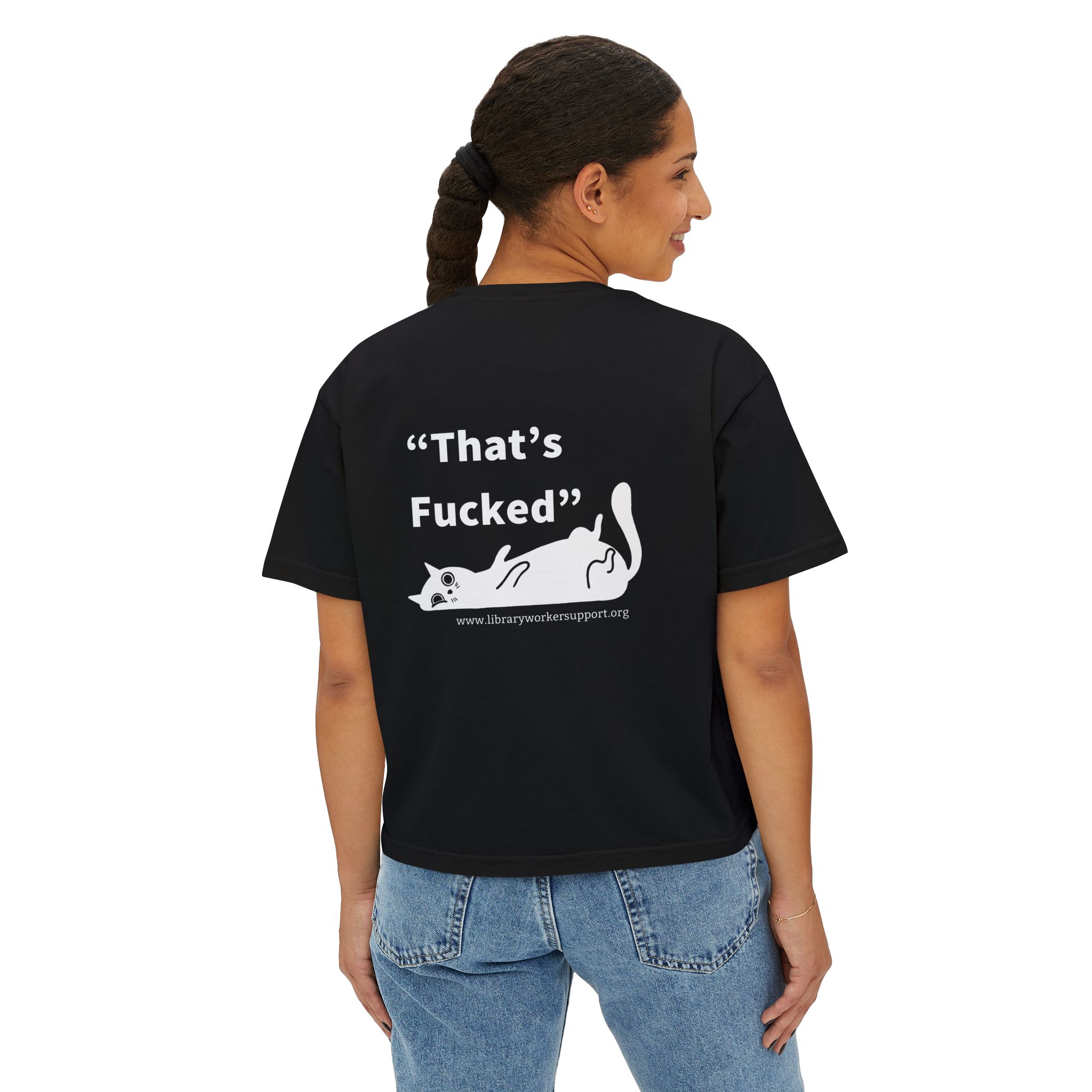 “That’s Fucked” Library Worker Solidarity Cropped T Shirt - Image 8