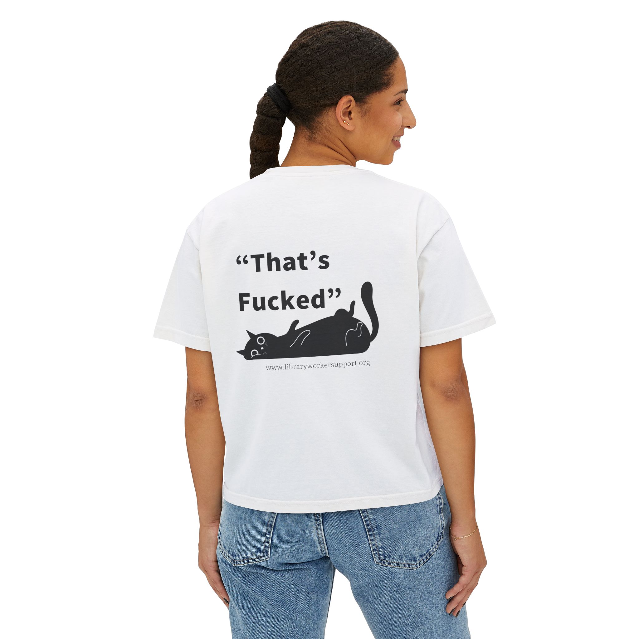 “That’s Fucked” Library Worker Solidarity Cropped T Shirt - Image 13